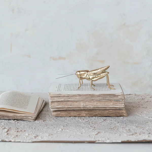 Creative Co Op Resin & Metal Grasshopper Gold Finish