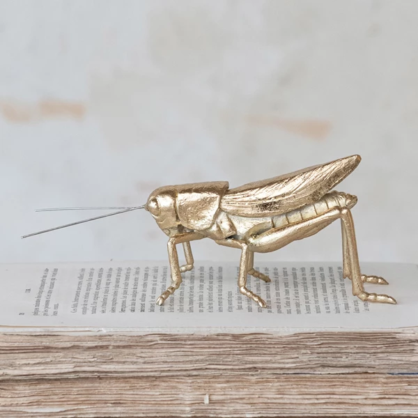 Creative Co Op Resin & Metal Grasshopper Gold Finish