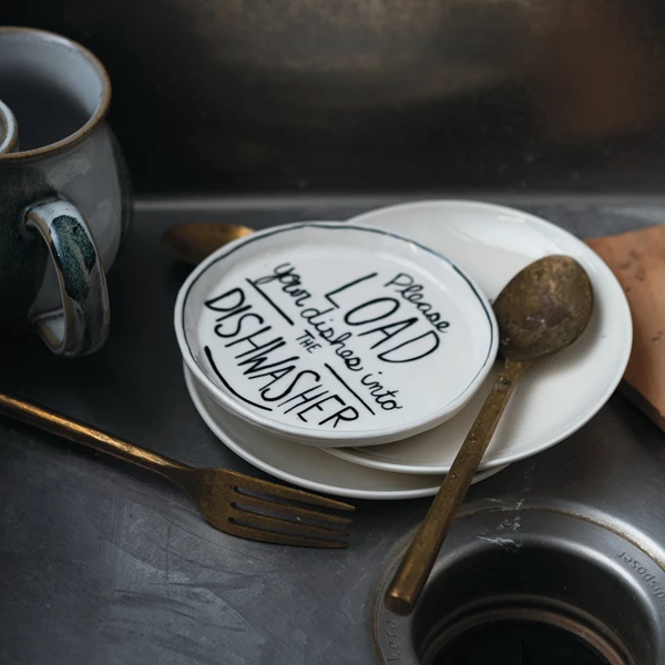 Creative Co Op Stoneware Dish W/ Saying ©