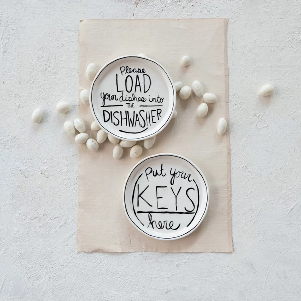 Creative Co Op Stoneware Dish W/ Saying ©