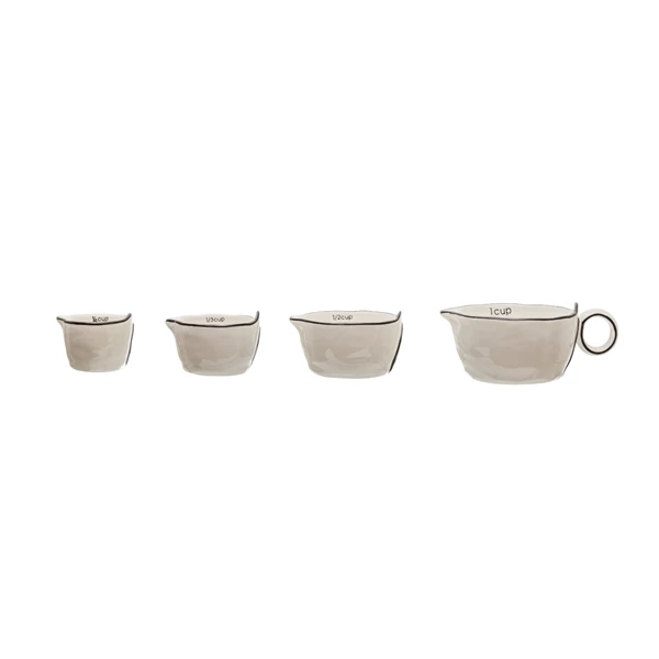 creative co op Stoneware Measuring Cups Set of 4