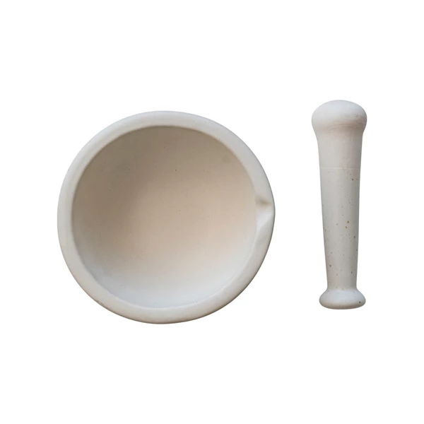 Creative Co Op Stoneware Mortar & Pestle Set Of 2