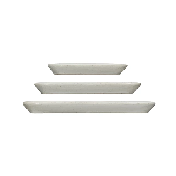 creative co op Stoneware Trays Set of 3