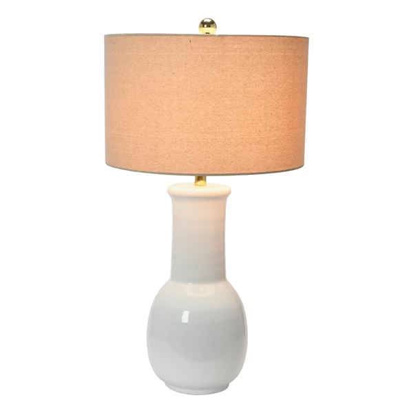 Creative Co Op Table Lamp With Natural Linen Shade