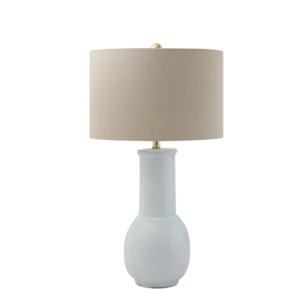 creative co op Table Lamp with Natural Linen Shade