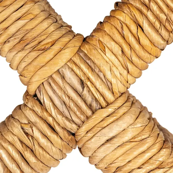 Creative Co Op Woven Water Hyacinth And Wood Stool