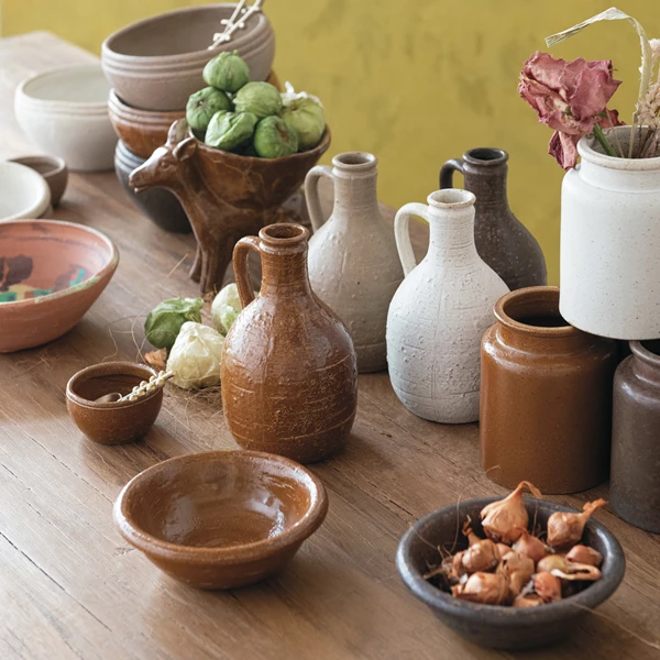 Creative Co Op Decorative Hand-Painted Terra-cotta Bowl (Each One Will Vary)