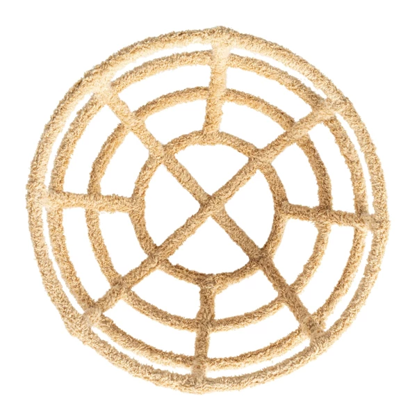 Creative Co Op Decorative Metal & Cotton Terry Cloth Wrapped Bowl Wheat Color