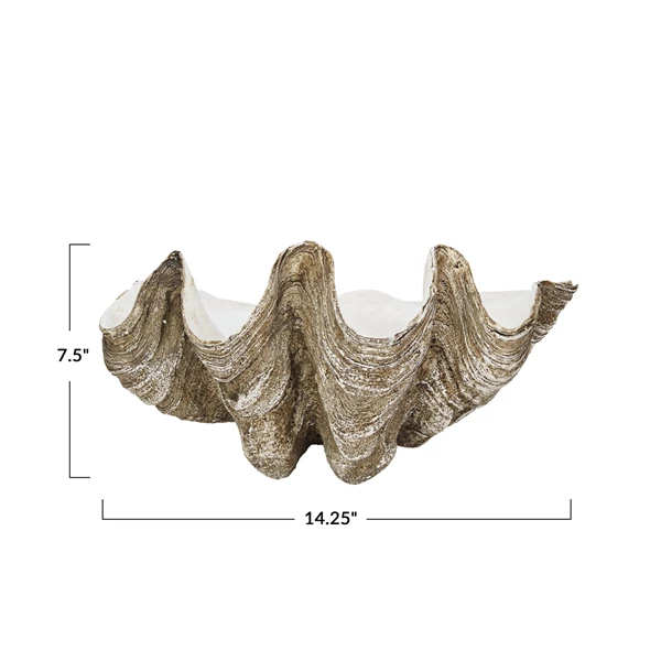 Creative Co Op Decorative Resin Clam Shell Wall Container