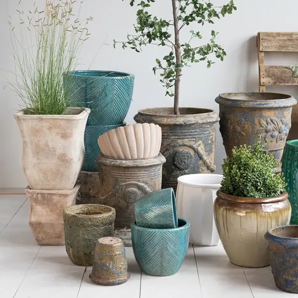 Creative Co Op Desert Pot Pallet: 4 Bird Baths & 12 Sets Of Pots (38 Pieces)