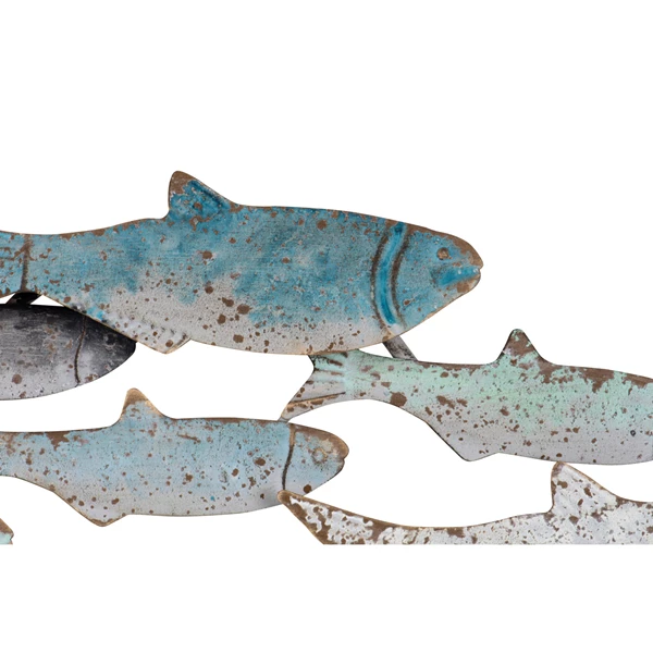 Creative Co Op Distressed Metal School Of Fish Wall Decor