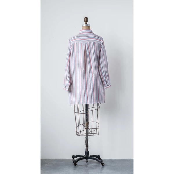 Creative Co Op Double Cloth Bianca Tunic Multi-Stripe Small