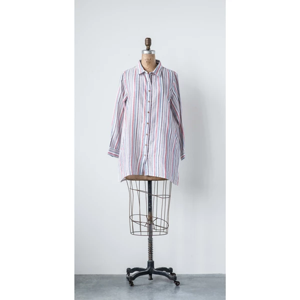 creative co op Double Cloth Bianca Tunic Multi-Stripe Small