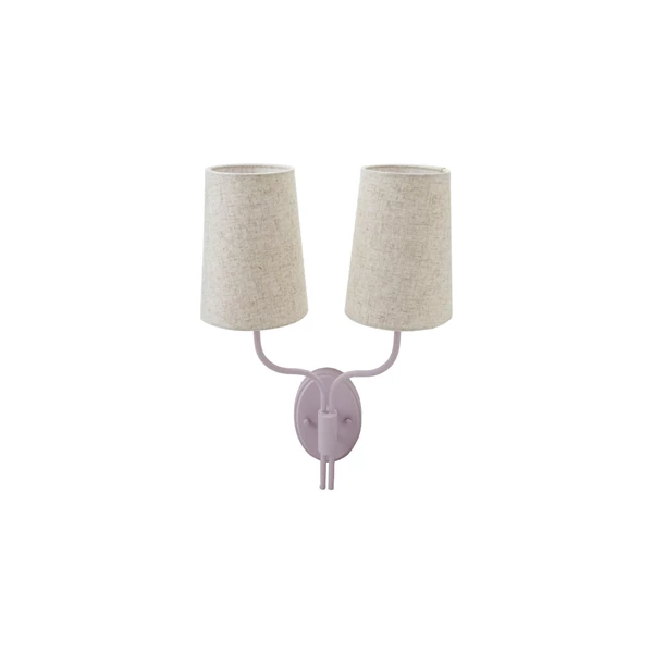 creative co op Double Wall Sconce 2 Linen Shades & Inline Switch