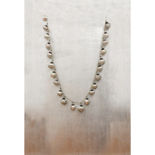 Creative Co Op Embossed Mercury Glass Ornament Garland