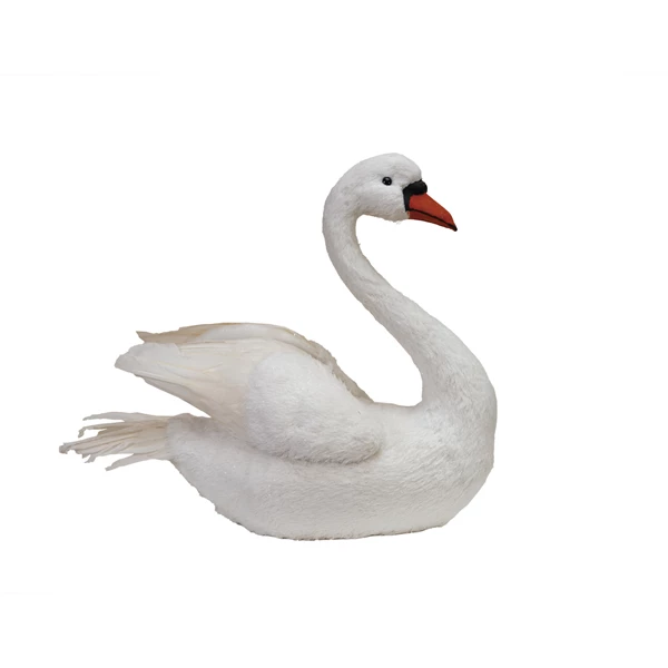 creative co op Fabric Foam & Feather Swan White Black & Orange Color