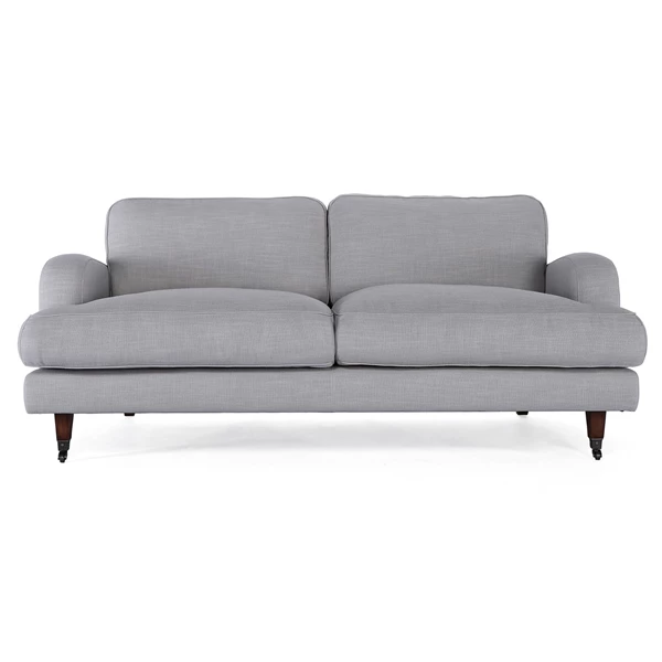 creative co op Fabric Upholstered Sofa w/ Wood Legs on Casters