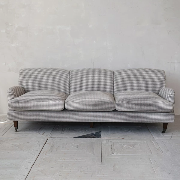 Creative Co Op Fabric Upholstered Sofa With Wood Legs On Casters KD