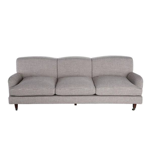creative co op Fabric Upholstered Sofa with Wood Legs on Casters KD