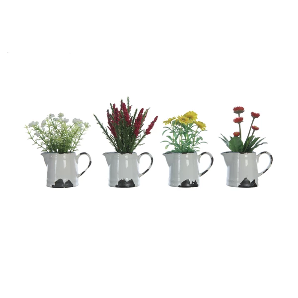 creative co op Faux Flowers in Distressed Pitcher 4 Styles
