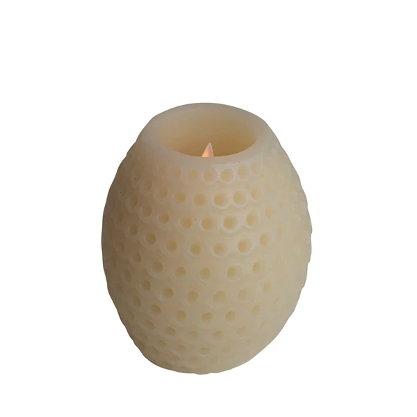creative co op Flameless LED Debossed Pillar Candle w/ 6 Hour Timer (Requires 3-AAA Battery)