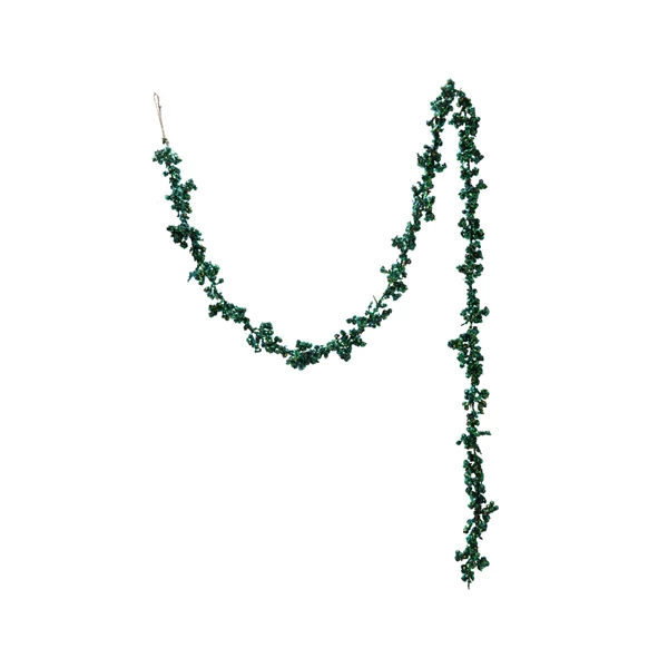 creative co op Foam & Glitter Ball Garland Iridescent Finish Green