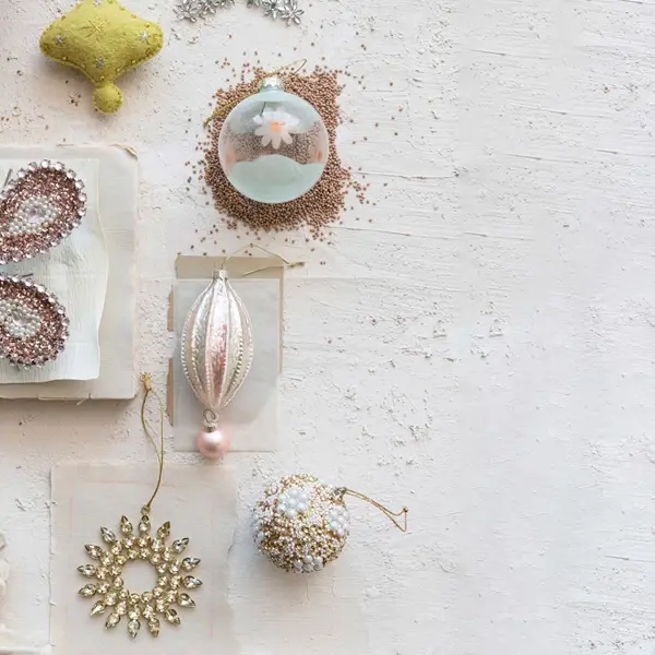 Creative Co Op Glass Pleated Finial Ornament W/ Ball 2 Colors