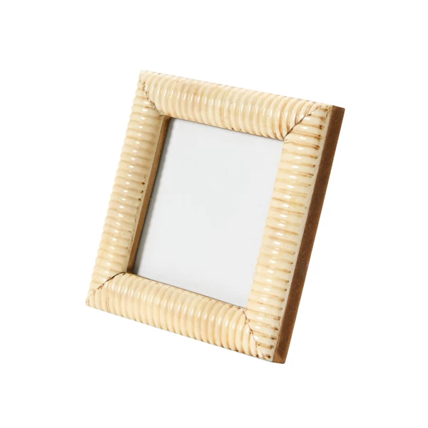 Creative Co Op Hand-Carved Photo Frame With Ribbed Pattern