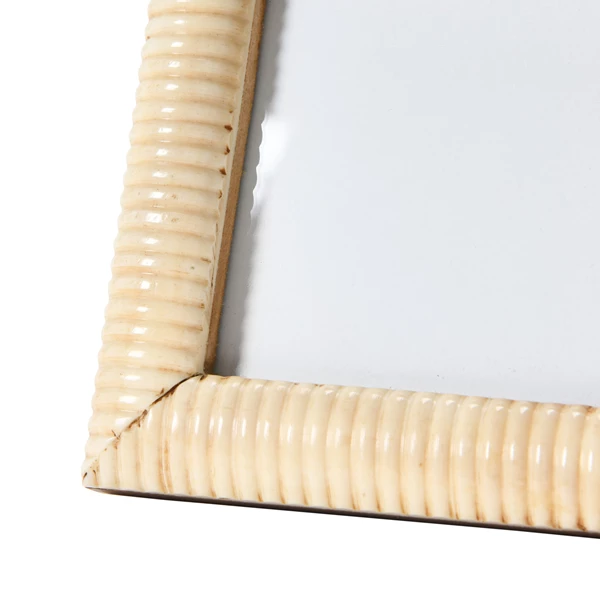 Creative Co Op Hand-Carved Photo Frame With Ribbed Pattern