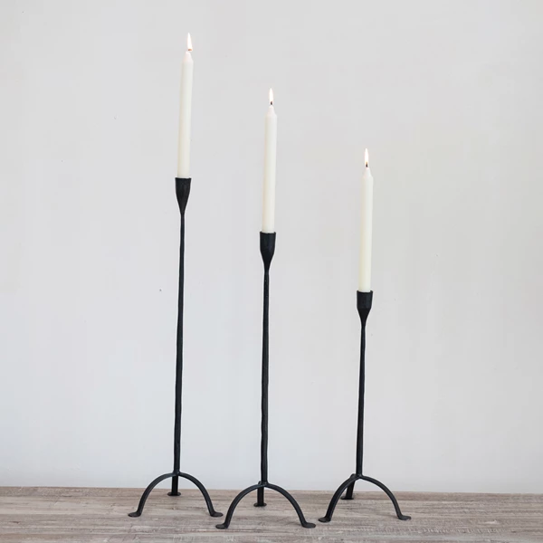 Creative Co Op Hand-Forged Cast Iron Footed Taper Holder