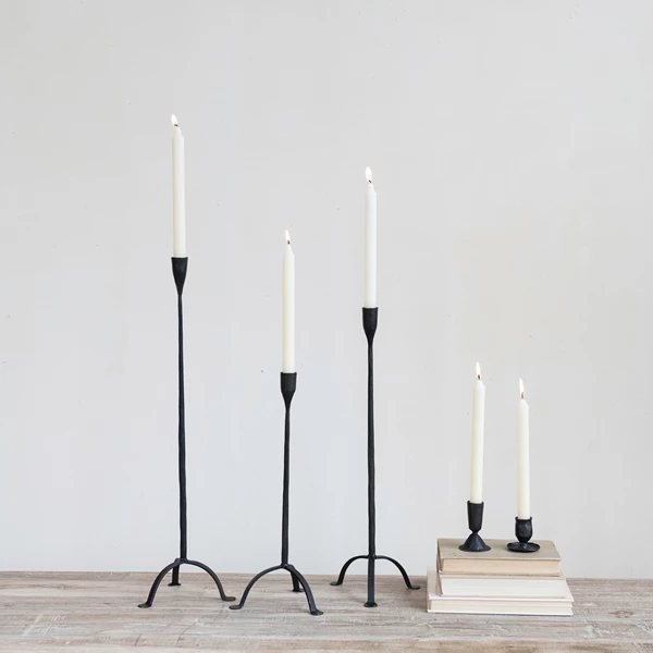 Creative Co Op Hand-Forged Cast Iron Footed Taper Holder