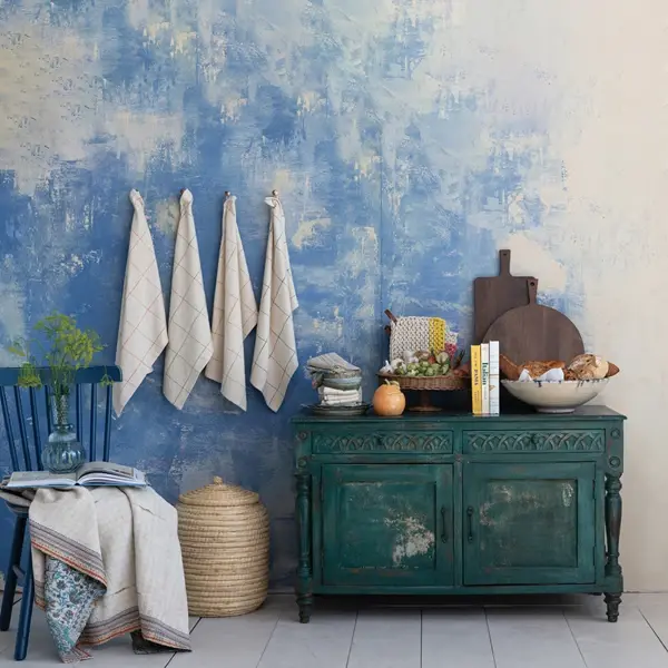 Creative Co Op Hand-Painted Carved Vintage Reproduction Cabinet (Each Will Vary)