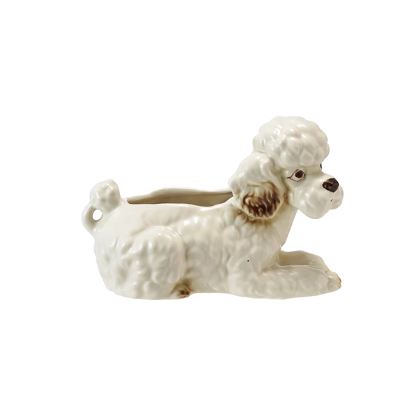 creative co op Hand-Painted Stoneware Vintage Reproduction Poodle Shaped Planter