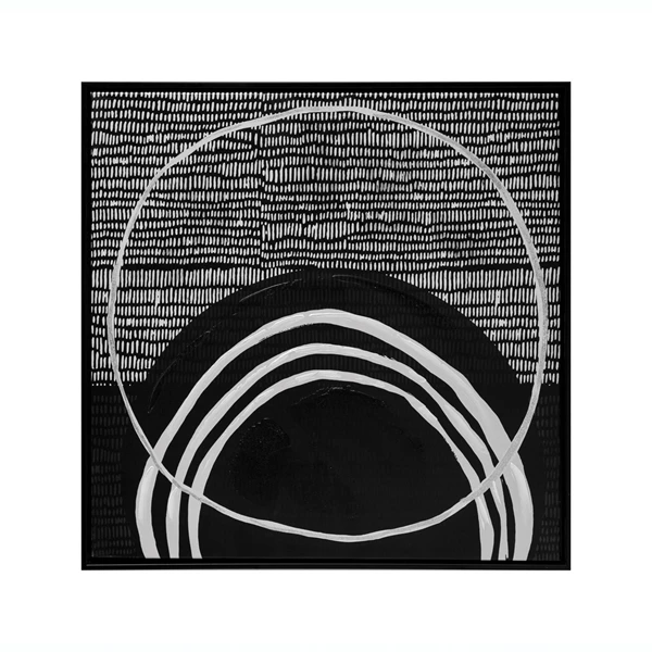 creative co op Hand-Painted Wood Framed Canvas Wall Décor with Abstract Design