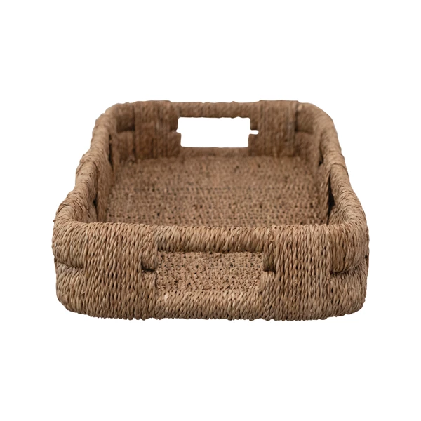 Creative Co Op Hand-Woven Bankuan Tray With Handles