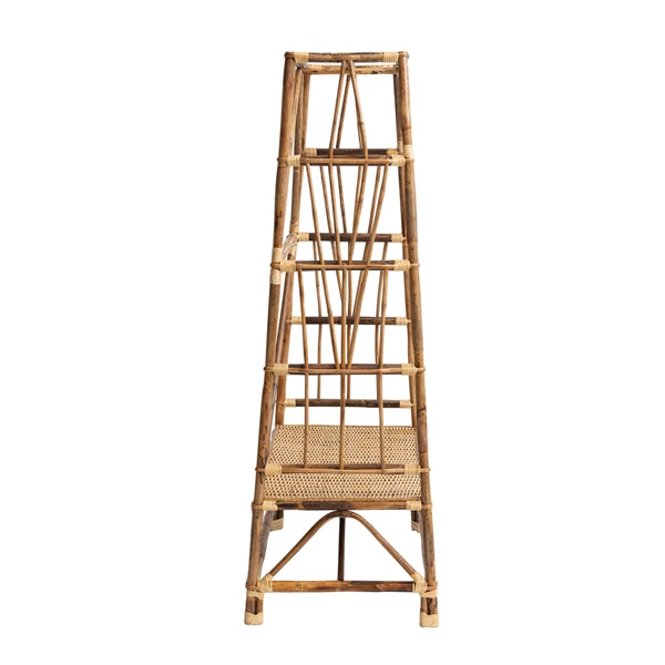 Creative Co Op Hand-Woven Cane Clothes Rack W/ Shelf Natural