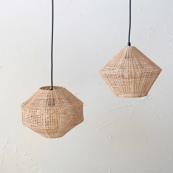 Creative Co Op Hand-Woven Rattan Pendant Lamp 6' Cord