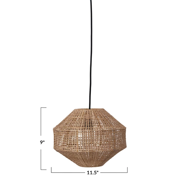 Creative Co Op Hand-Woven Rattan Pendant Lamp 6' Cord