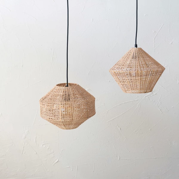 Creative Co Op Hand-Woven Rattan Pendant Lamp 6' Cord