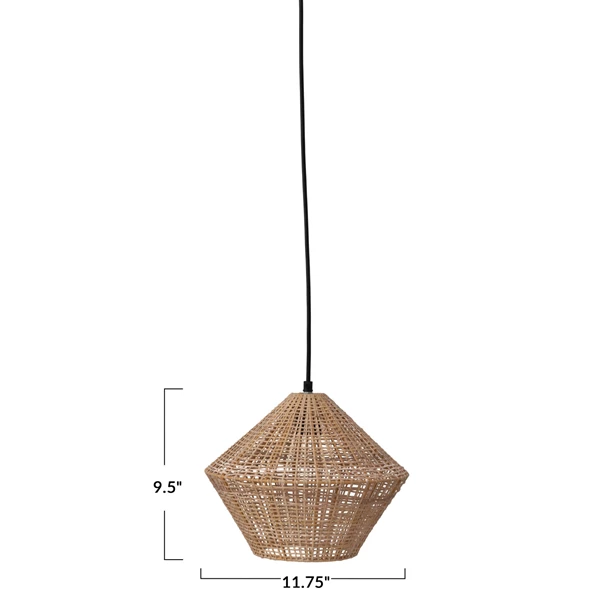 Creative Co Op Hand-Woven Rattan Pendant Lamp 6' Cord