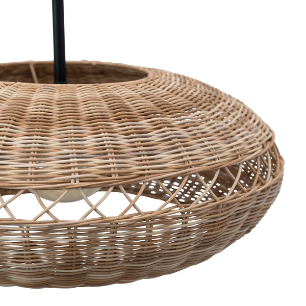 Creative Co Op Hand-Woven Rattan Semi-Flush Ceiling Lamp