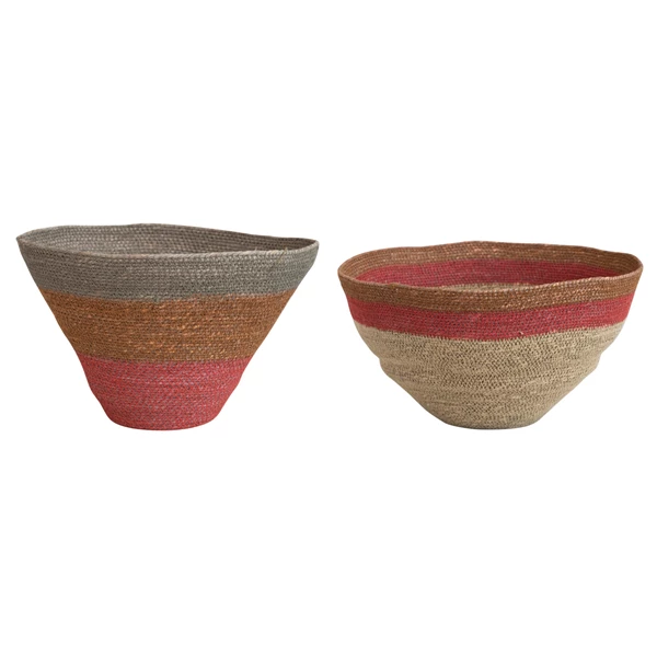 creative co op Hand-Woven Seagrass Nesting Baskets Multi Color Set of 2