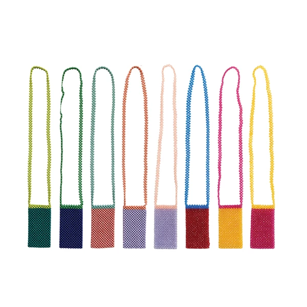 creative co op Handmade Acrylic Beaded Two-Tone Crossbody Phone Case 8 Colors