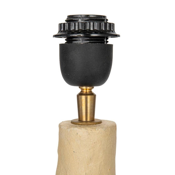 Creative Co Op Handmade Paper Mache Table Lamp W/ Cotton Shade & Swivel Neck (Each One Will Vary)