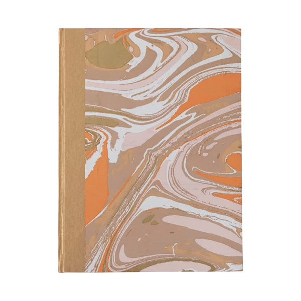 creative co op Handmade Recycled Marbled Paper and Cardboard Hard Cover Notebook
