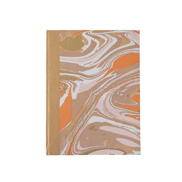 creative co op Handmade Recycled Marbled Paper and Cardboard Hard Cover Notebook