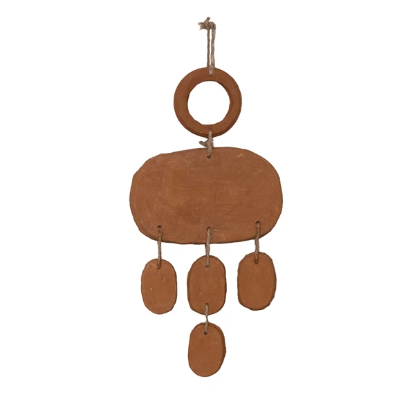 creative co op Handmade Terra-cotta Wall Hanging w/ Jute Hanger Natural