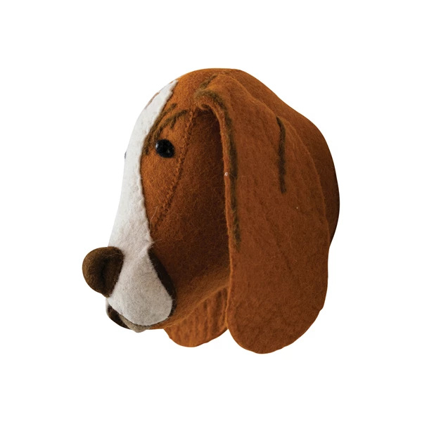 Creative Co Op Handmade Wool Felt Dog Head Wall Décor