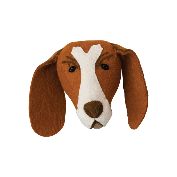 creative co op Handmade Wool Felt Dog Head Wall Décor