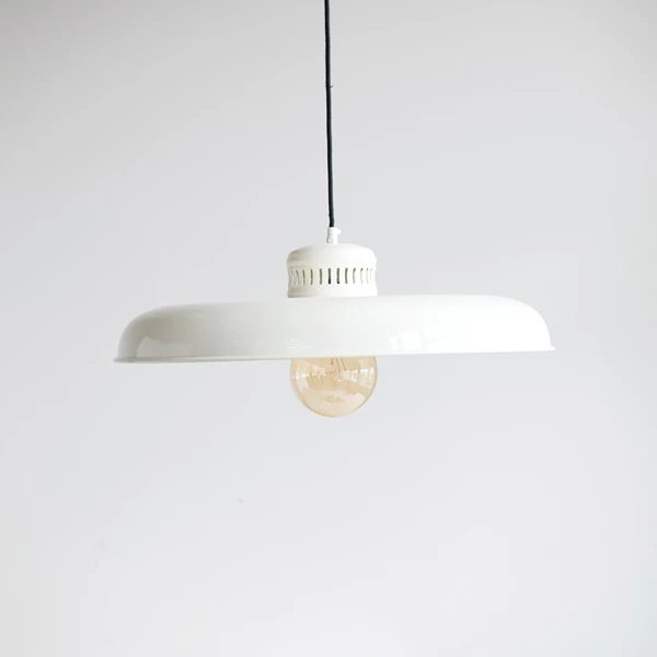 Creative Co Op Hanging Metal Vintage Reproduction Pendant Lamp 6' Fabric Cord